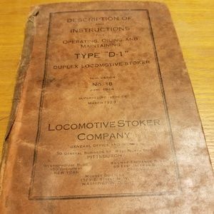 1923 Oil operating manual for Type D-1